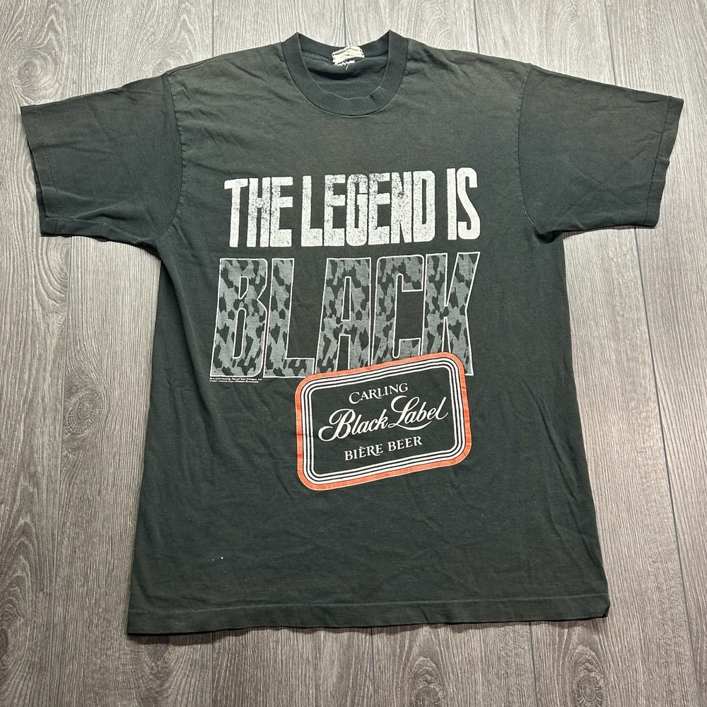 Vintage Carling Black Label Beer T Shirt XL Black The Legend Is Black Single St